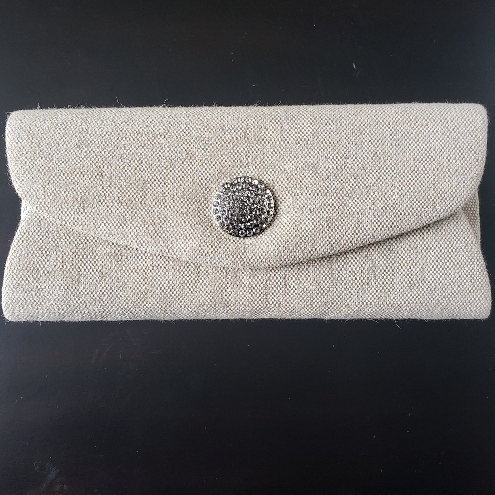 Fabric Clutch with Jewel encrusted embellishment